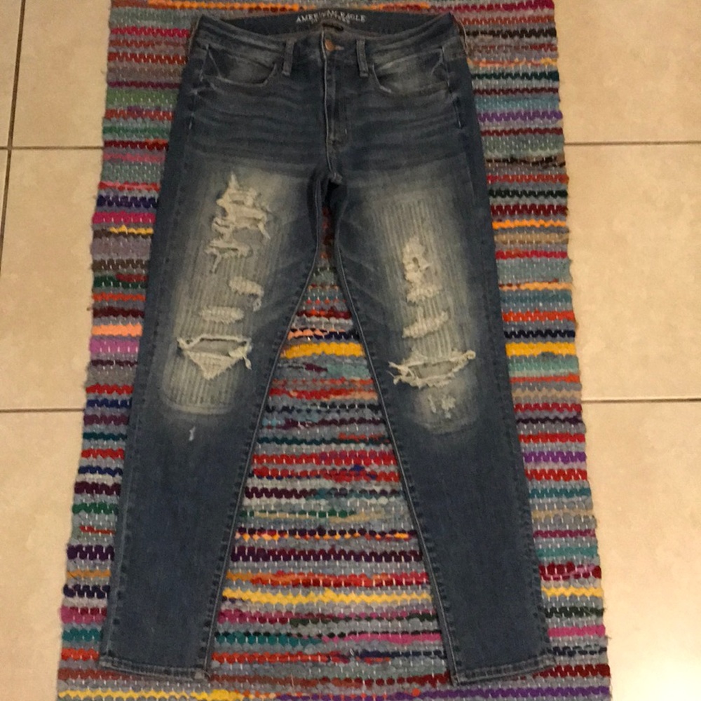 AEO Super Stretch Distressed Jeggings 12R NWOT